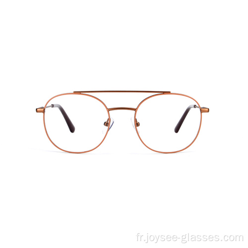 Nouvelle arrivée légère à double couleur à deux nez à barres de lunettes en métal Frames pour unisexe